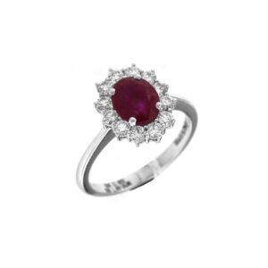 9971 05741643 AA027831RB4 ROYAL RING RUBINO E DIAMANTI DAVITE & DELUCCHI